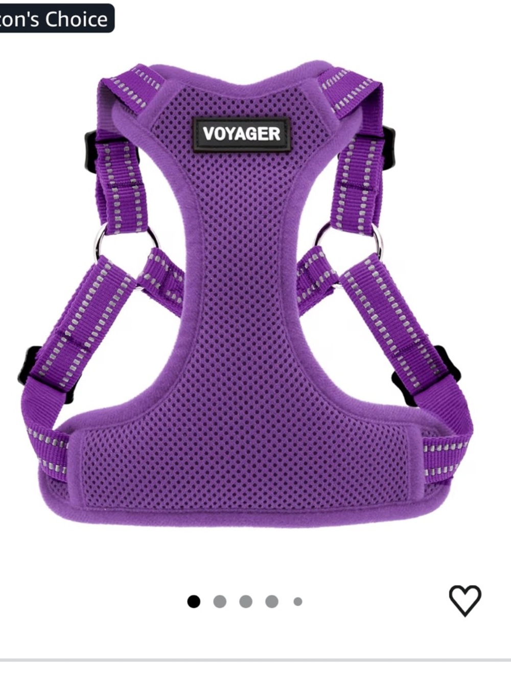 Voyager Adjustable Step-in Flex Breathable Mesh Dog Harness Purple Small
